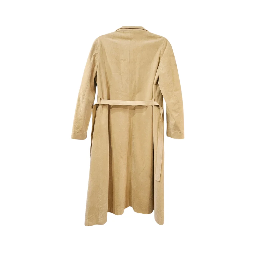 Vintage Ultrasuede By Count Romi All Weather Belted Trench Coat Camel Tan Size 8